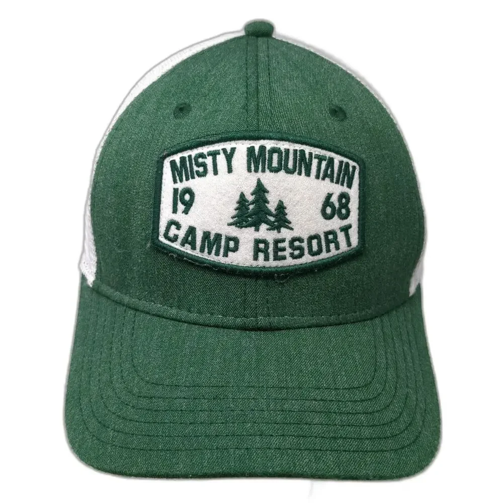 Legacy Trucker Hat Green White One Size Misty Mountain Camp Resort 1968 Trees